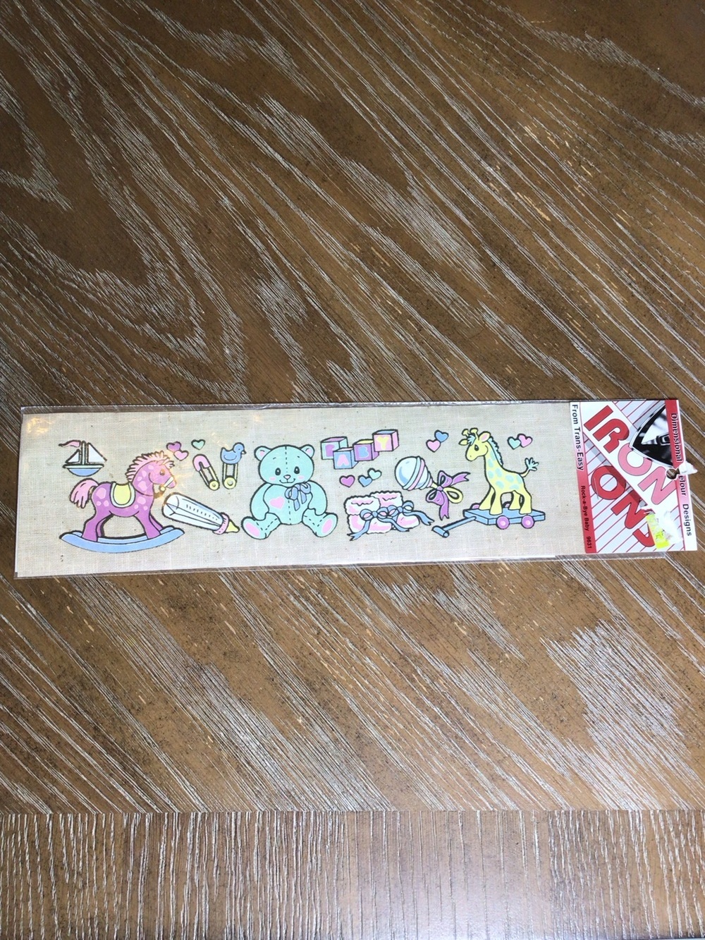 Vintage Trans-Easy Velour Iron On Transfers Rock-A-Bye Baby Nursery Teddy Bear